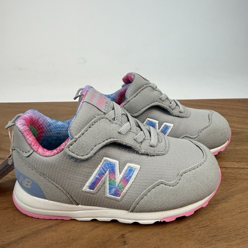 NIB Little Kids Girls New Balance 515 New-B Hook & Loop Gray Sneakers Size 6 C